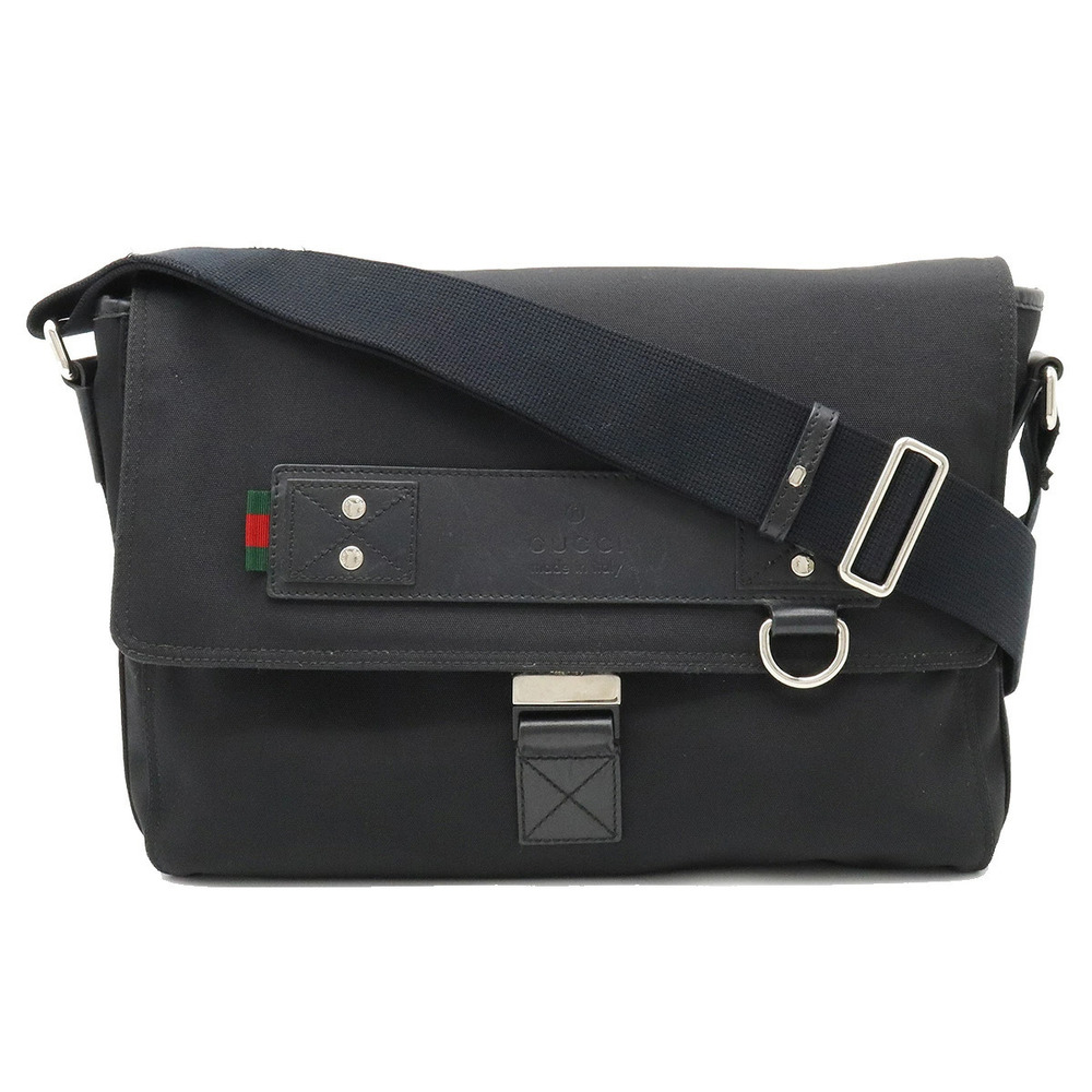 Gucci Messenger Crossbody Canvas Leather Black